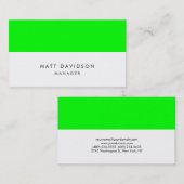 プレーンエレガントグリーンホワイトストライププロフェッショナル 名刺 (正面/裏面)