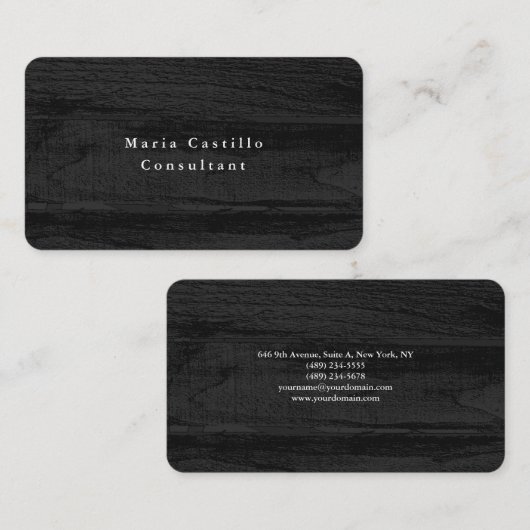 プレーンエレガントグレーの木のテクスチャのミニマリストモダン 名刺 (正面/裏面)