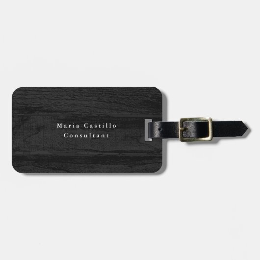 プレーンエレガントグレーウッドミニマルモダンリスト ラゲッジタグ (正面横)