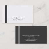 プレーンエレガントグレーホワイトプロフェッショナルモダン 名刺 (正面/裏面)