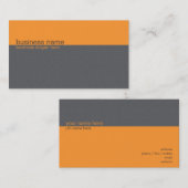 プレーンエレガントシンプルオレンジ/グレーストライプ 名刺 (正面/裏面)