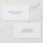 プレーンエレガントシンプルスカイブルーホワイトミニマリスト 名刺 (正面/裏面)