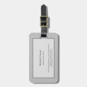 プレーンエレガントシンプルミニマリストグレー ラゲッジタグ (正面縦)