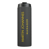 プレーンエレガントスタイリッシュ金ゴールドカラーブラック名前をカスタムする タンブラー (正面)