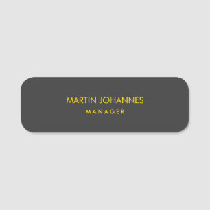 プレーンエレガントスタイリッシュ金ゴールドカラーブラック名前をカスタムする 名札