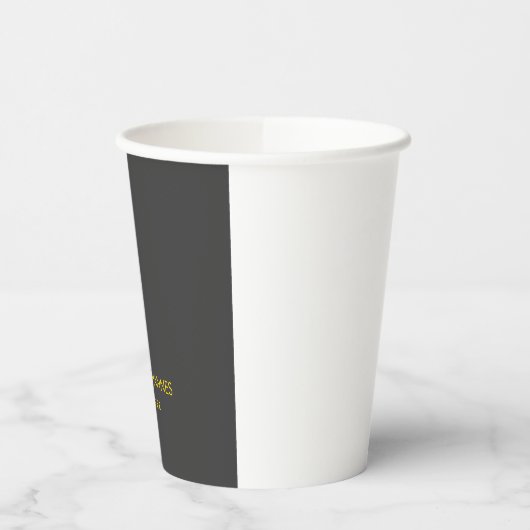 プレーンエレガントスタイリッシュ金ゴールドカラーブラック名前をカスタムする 紙コップ (左)