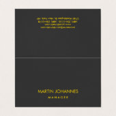 プレーンエレガントスタイリッシュ金ゴールドカラープレミアムブラック 名刺 (外部フラット)