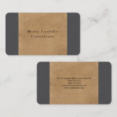 プレーンエレガントソフトブラウングレーミニマルデザイン 名刺 (正面/裏面)