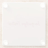 プレーンエレガントバラ金ゴールド書道スクリプト名 ガラスコースター (裏面)