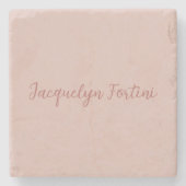 プレーンエレガントバラ金ゴールド書道スクリプト名 ストーンコースター (正面)