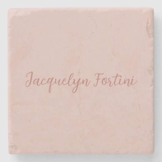 プレーンエレガントバラ金ゴールド書道スクリプト名 ストーンコースター (正面)