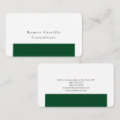 プレーンエレガントフォレストグリーンホワイトミニマリストデザイン 名刺 (正面/裏面)