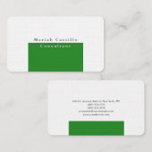 プレーンエレガントフォレストグリーンホワイトミニマリストモダン 名刺 (正面/裏面)