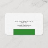プレーンエレガントフォレストグリーンホワイトミニマリストモダン 名刺 (裏面)
