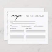 プレーンエレガントブライダルシャワーレシピカード (正面/裏面)