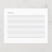 プレーンエレガントブライダルシャワーレシピカード (裏面)