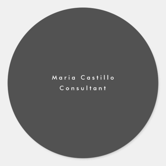 プレーンエレガントブラックのミニマルモダンリスト ラウンドシール (正面)