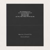 プレーンエレガントブラックのミニマルモダンリスト 名刺 (外部フラット)