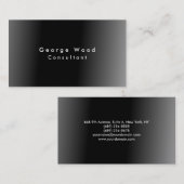 プレーンエレガントブラックグレーミニマリスト 名刺 (正面/裏面)