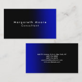 プレーンエレガントブラックブループロフェッショナルミニマリスト 名刺 (正面/裏面)