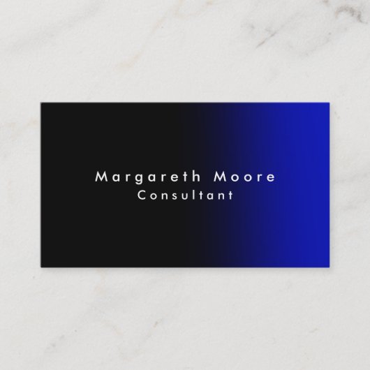 プレーンエレガントブラックブループロフェッショナルミニマリスト 名刺 (正面)