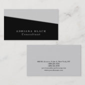 プレーンエレガントブラックライトグレープロフェッショナルモダン 名刺 (正面/裏面)
