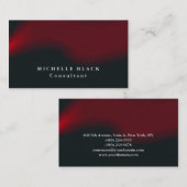 プレーンエレガントブラックレッドウェーブズプロフェッショナル 名刺 (正面/裏面)
