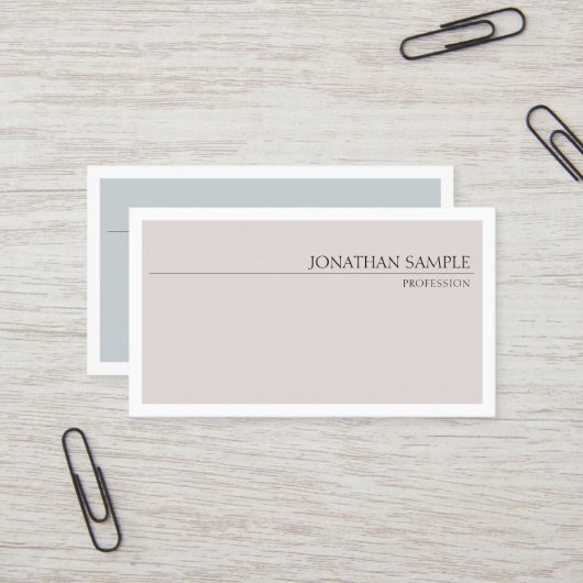 プレーンエレガントプロフェッショナルシンプルシックデザイン 名刺 (正面/裏面インサイチュ)
