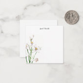 プレーンエレガントプロフェッショナル書道フローラ ノートカード (正面/裏面インサイチュ)