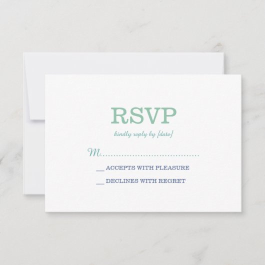 プレーンエレガントホワイトシーフォームRSVP 出欠カード (正面)