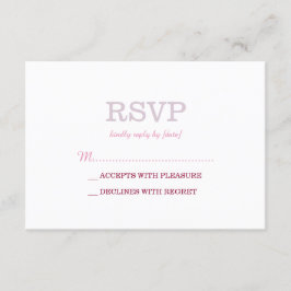 プレーンエレガントホワイトラベンダーRSVP 出欠カード