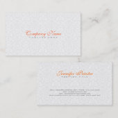 プレーンエレガントホワイトヴィンテージフローラマスク 名刺 (正面/裏面)