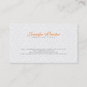 プレーンエレガントホワイトヴィンテージフローラマスク 名刺 (裏面)