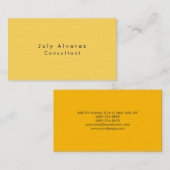 プレーンエレガントミニマルなイエローリネン 名刺 (正面/裏面)