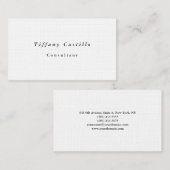 プレーンエレガントミニマルモダン主義プレミアムリネン 名刺 (正面/裏面)