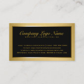 プレーンエレガントメタリック金ゴールドとブラック2 名刺 (裏面)