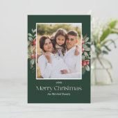 プレーンエレガントメリークリスマスフローラの果実の写真 シーズンカード (スタンド正面)