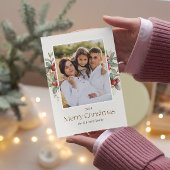 プレーンエレガントメリークリスマスフローラの果実の写真 シーズンカード