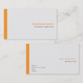 プレーンエレガントモダンシンプルオレンジストライプ色オンホワイト 名刺 (正面/裏面)