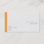 プレーンエレガントモダンシンプルオレンジストライプ色オンホワイト 名刺 (裏面)