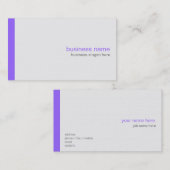 プレーンエレガントモダンシンプルパープルストライプオンホワイト 名刺 (正面/裏面)