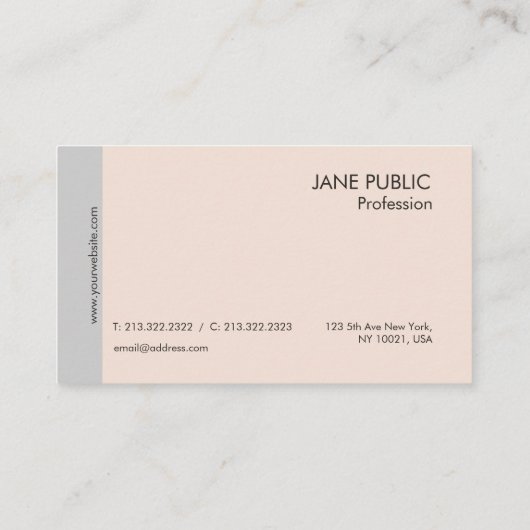 プレーンエレガントモダンプロフェッショナルグレーとベージュ 名刺 (裏面)