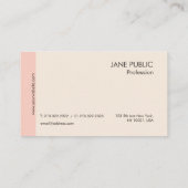 プレーンエレガントモダンプロフェッショナルピンクとベージュ 名刺 (裏面)