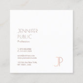 プレーンエレガントモノグラムモダントレンディーデザインラグジュアリー スクエア名刺 (裏面)