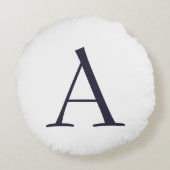 プレーンエレガントモノグラモダンムイニシャル ラウンドクッション (裏面)