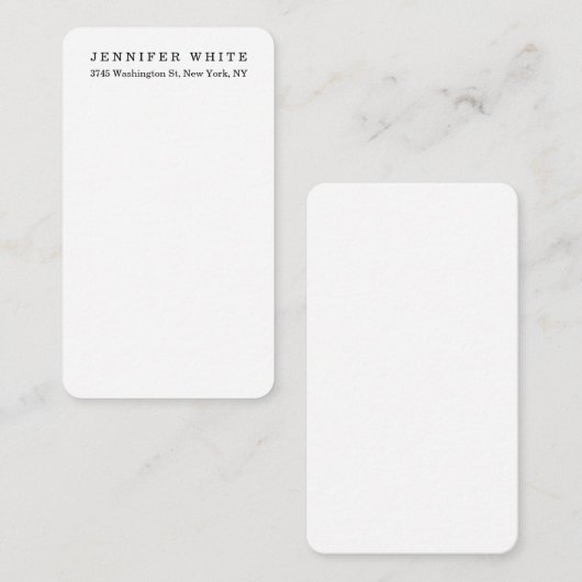 プレーンエレガント白黒クラシカルミニマル ノートカード (正面/裏面)