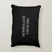 プレーンエレガント白黒パーソナライズされたカスタム アクセントクッション (裏面(縦))