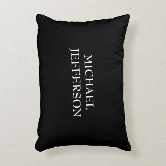 プレーンエレガント白黒パーソナライズされたカスタム アクセントクッション (正面(垂直))