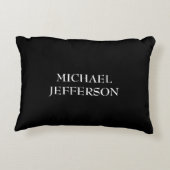 プレーンエレガント白黒パーソナライズされたカスタム アクセントクッション (裏面)