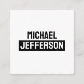 プレーンエレガント白黒パーソナライズされたカスタム エンクロージャーカード (正面)